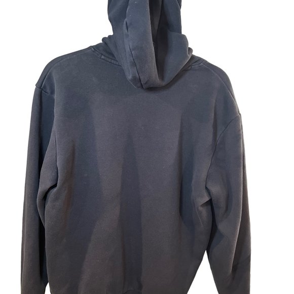 Puma Pullover Hoodie Long Sleeve Drawstring Ribbed Cuff Black Medium - Picture 3 of 12